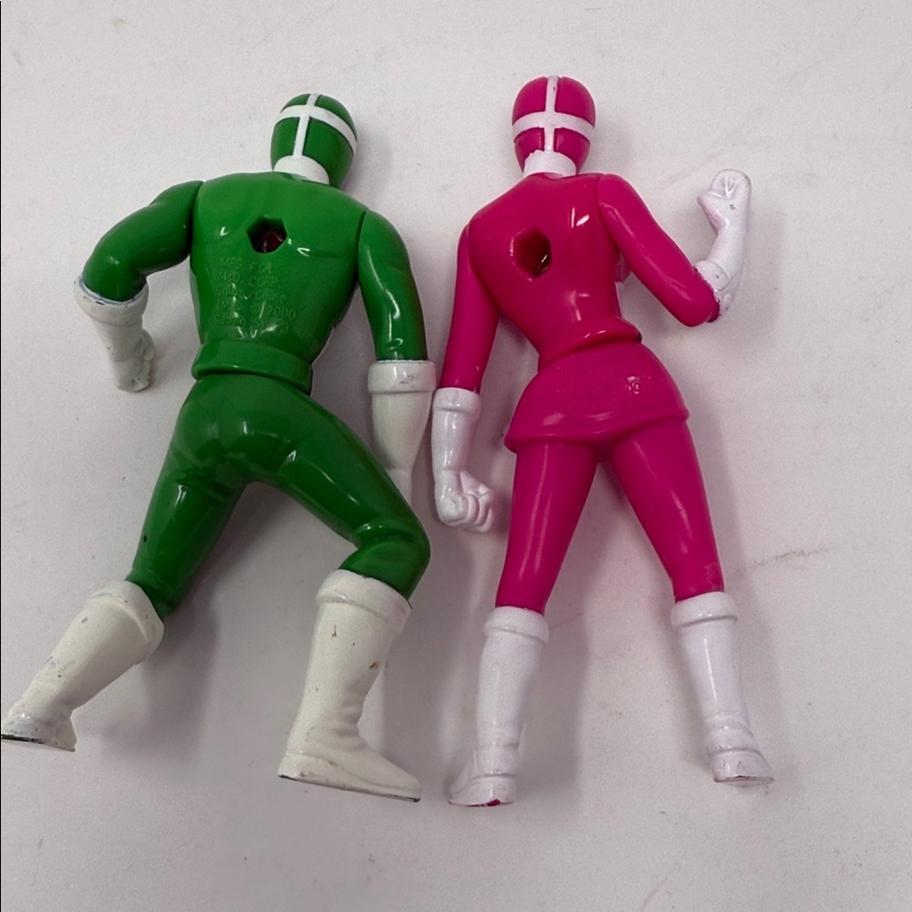 McDonald’s Toys Power Rangers 4 “ Pink Rescue Ranger & Green Lightspeed Rescue - Picture 5 of 5